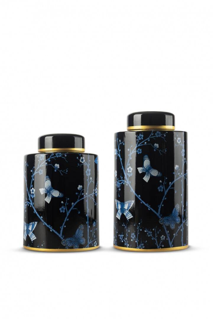 SİYAH KELEBEK DETAY SERAMİK KÜP