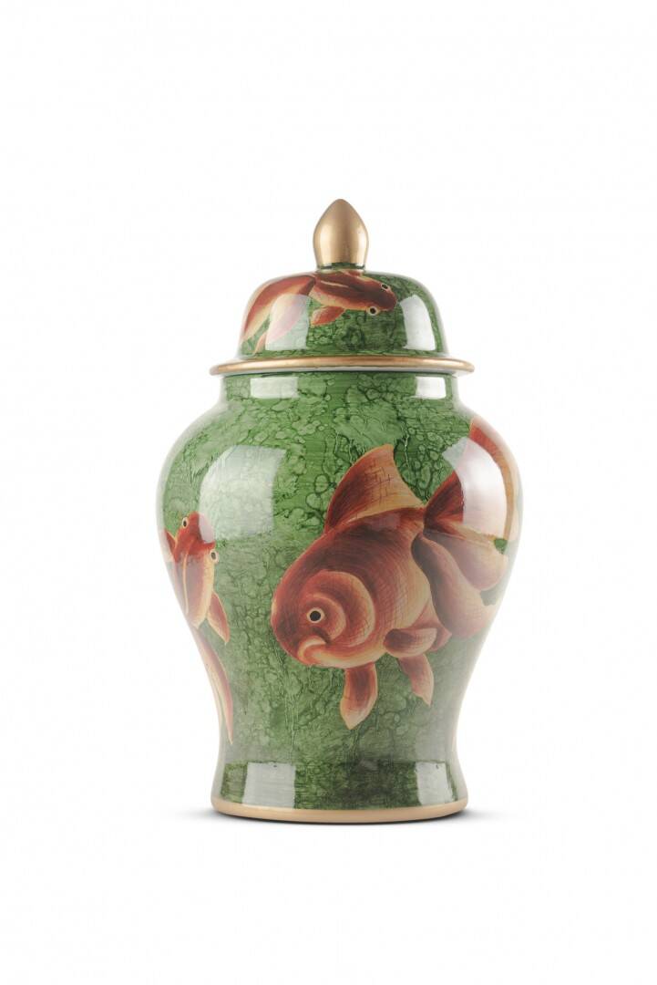 YEŞİL GOLD DETAY TURUNCU BALIK KÜP