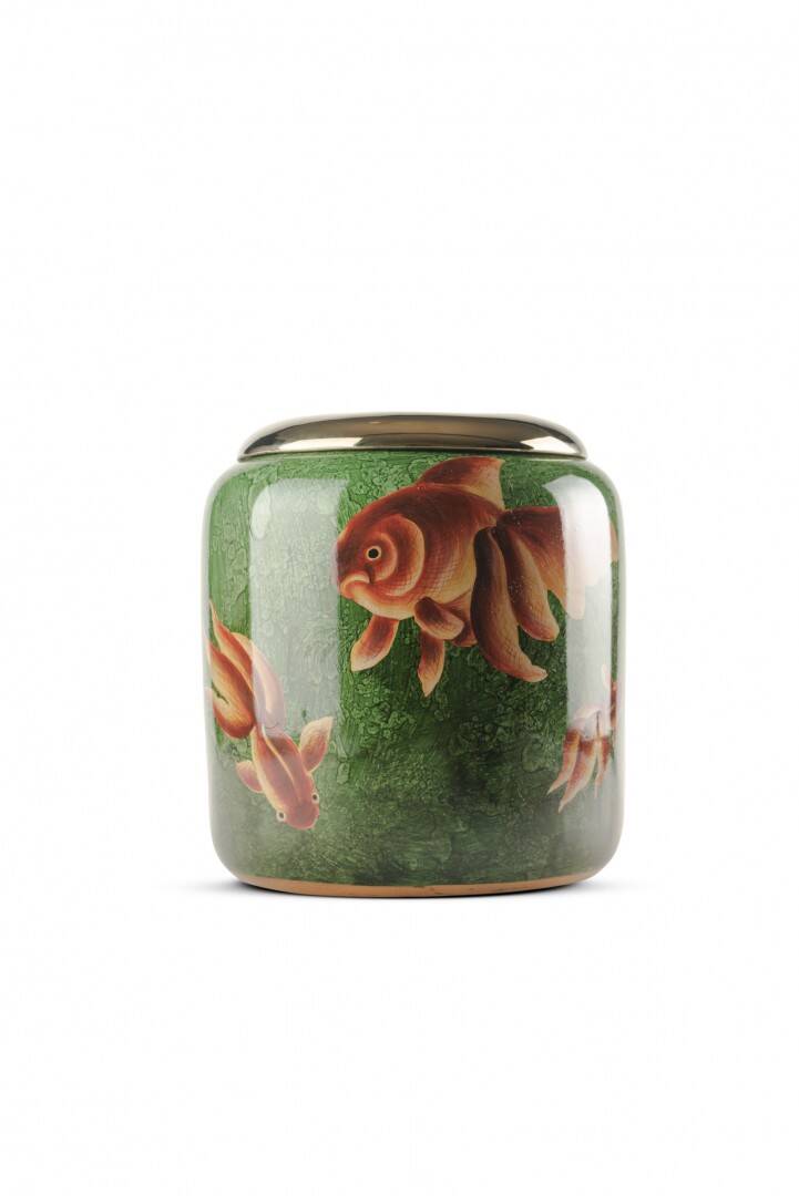 YEŞİL GOLD DETAY TURUNCU BALIK KÜP