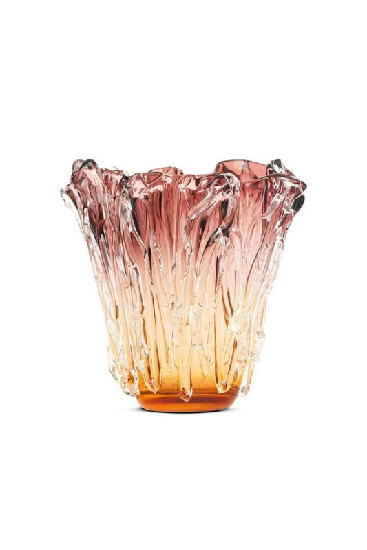 İTHAL AMBER/ŞEFFAF/KIRMIZI DETAY VAZO