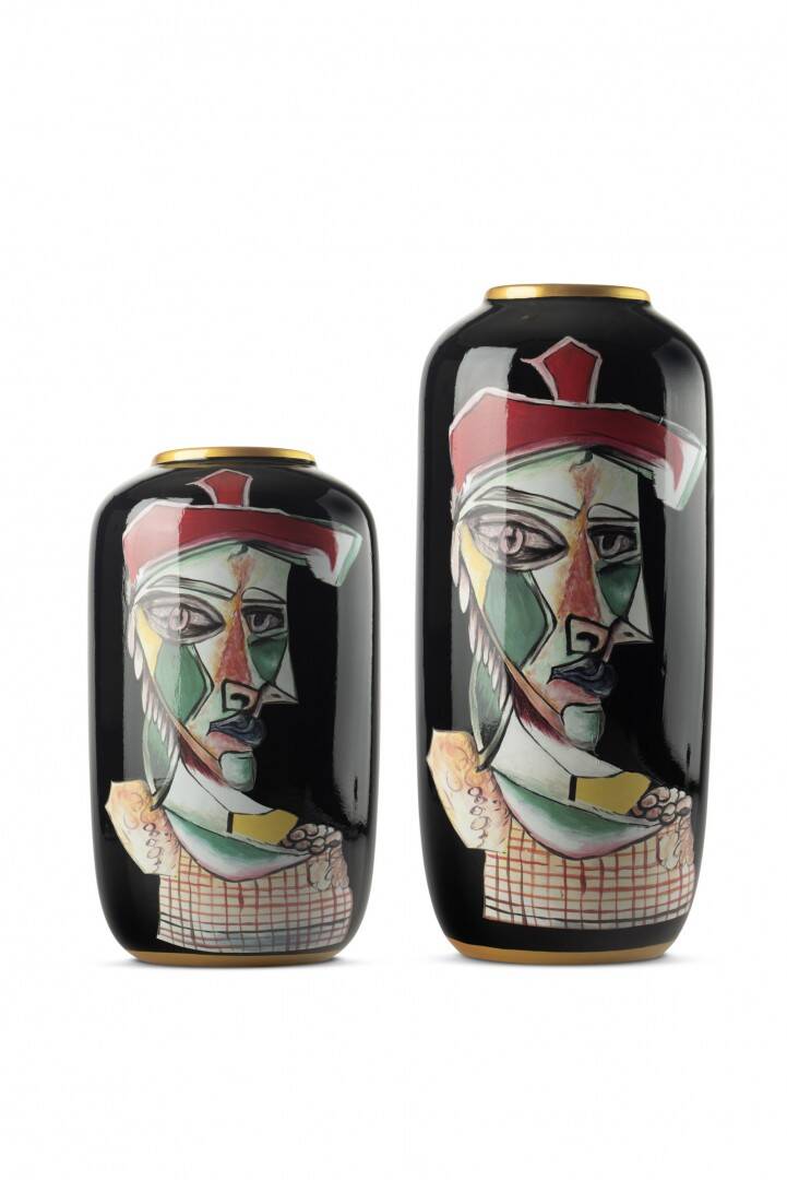 SİYAH GOLD DESENLİ SERAMİK VAZO