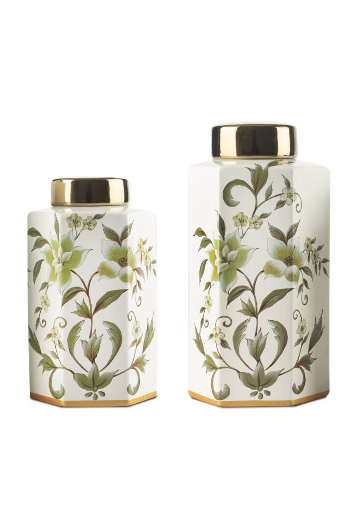 BEYAZ GOLD KAPAK YAPRAK DESEN KÜP