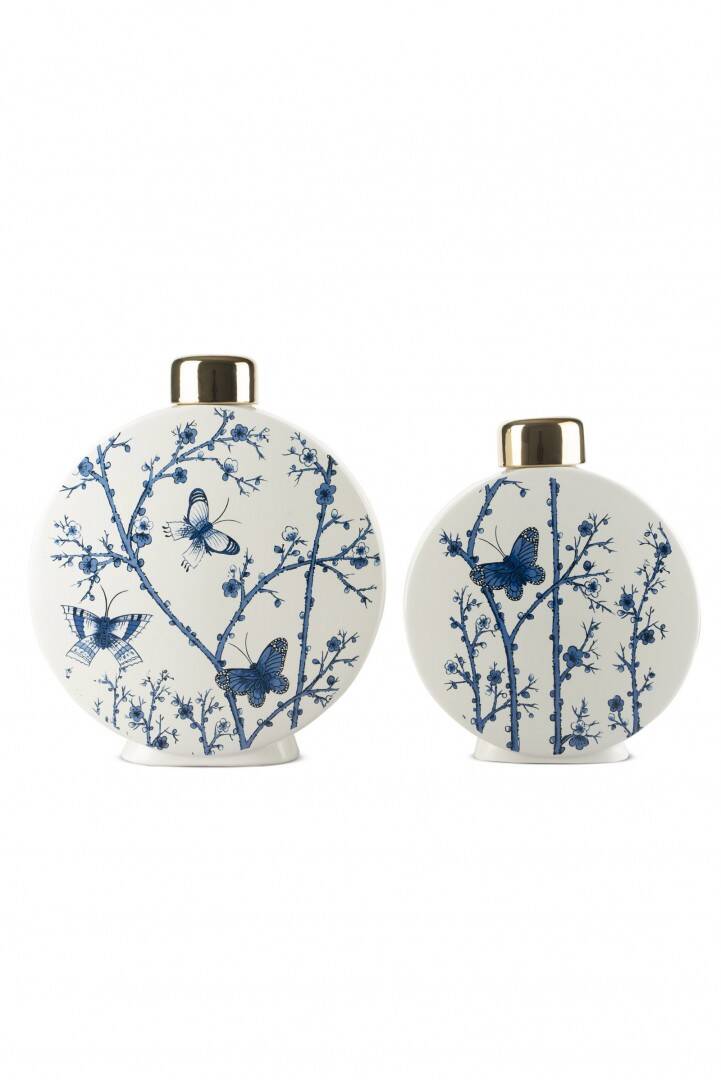 BEYAZ KELEBEK DETAY SERAMİK VAZO