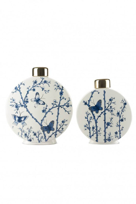 BEYAZ KELEBEK DETAY SERAMİK VAZO