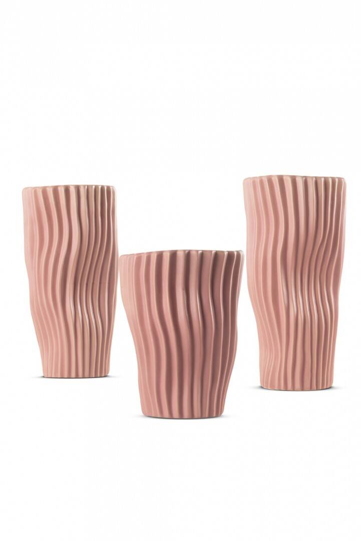 PEMBE SERAMİK VAZO SET