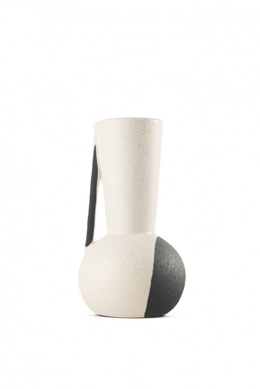 SİYAH BEYAZ SERAMİK VAZO