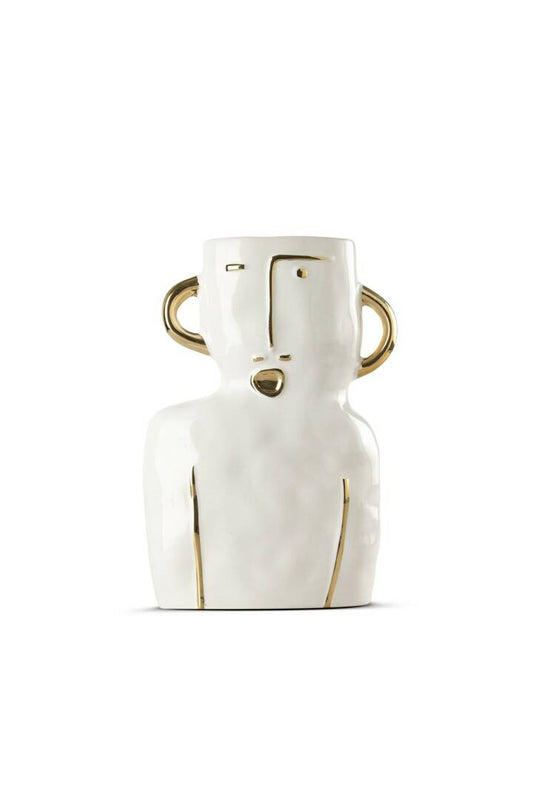 BEYAZ GOLD DETAYLI SERAMİK OBJE