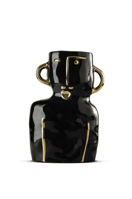 SİYAH GOLD DETAYLI 2'Lİ SERAMİK OBJE