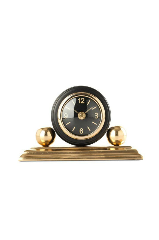 Dekoratif İthal Siyah Gold Detay Masa Saati