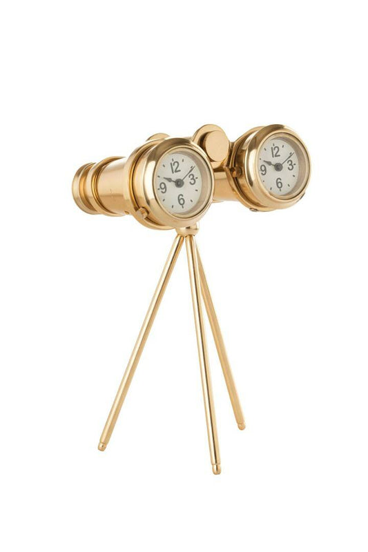 Dekoratif İthal Gold Dürbün Masa Saati