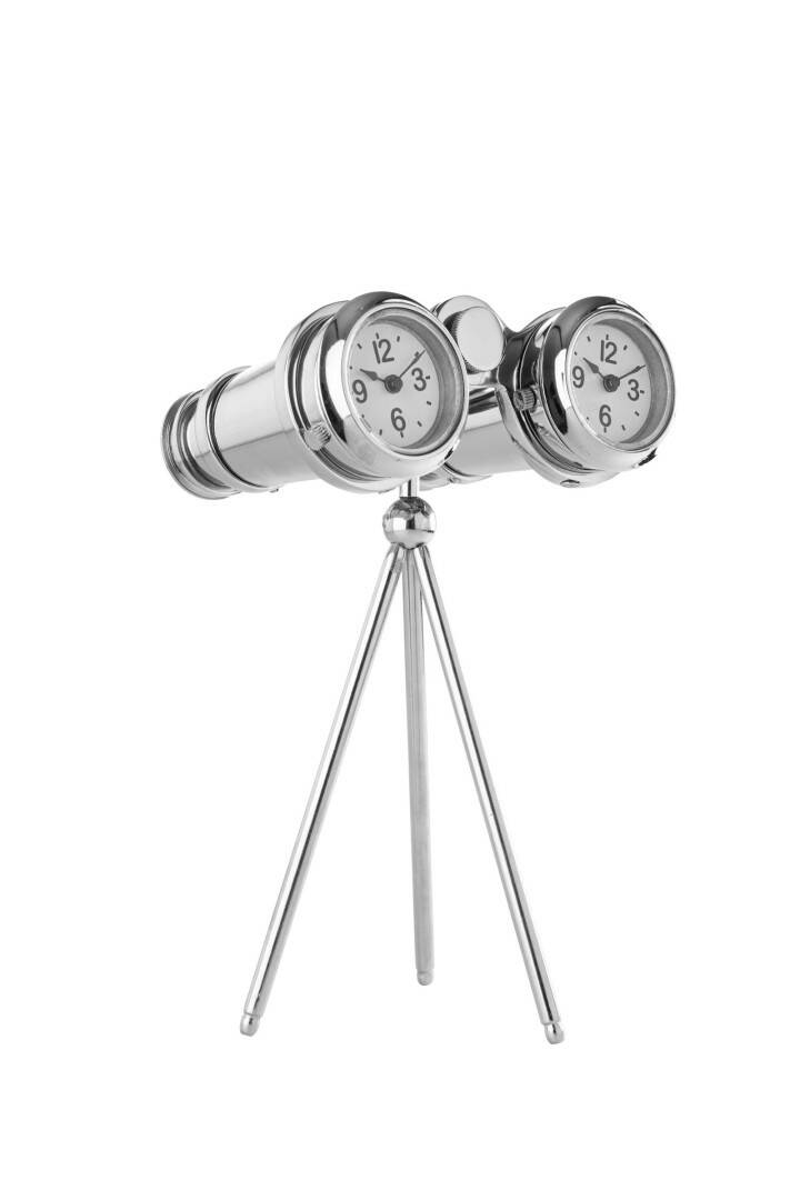 Dekoratif İthal Silver Dürbün Masa Saati