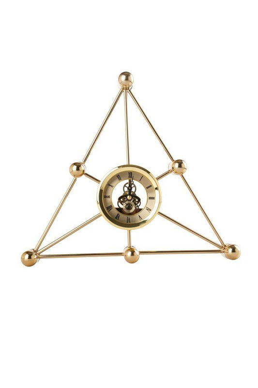 Dekoratif Üçgen İthal Gold Masa Saati