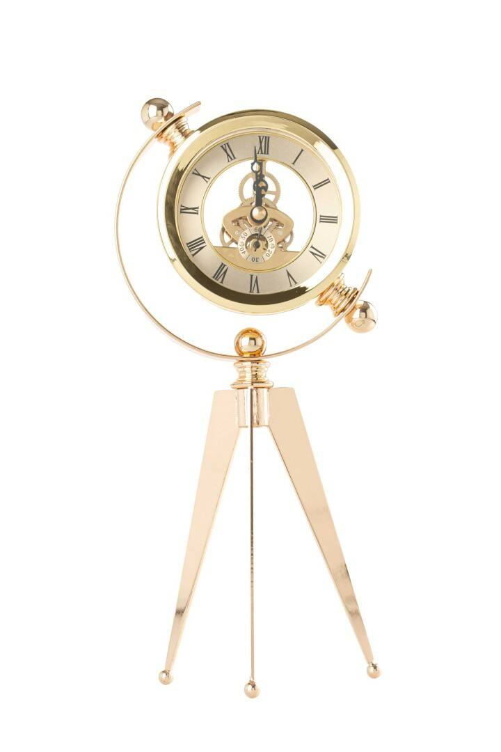 Dekoratif Ayaklı İthal Gold Masa Saati
