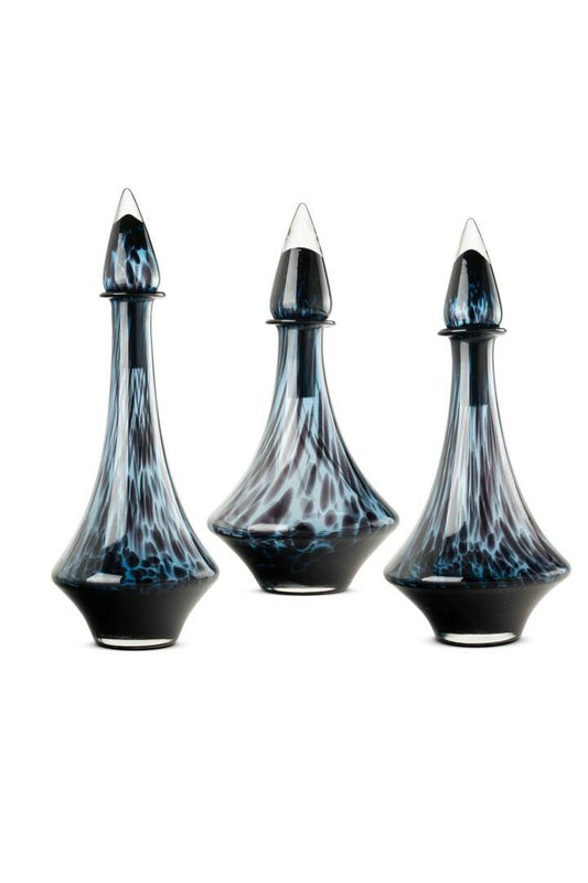 İTHAL DESENLİ MAVİ ŞİŞE VAZO