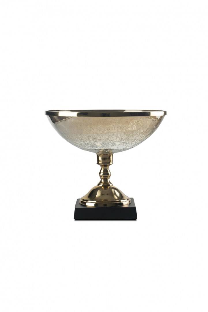 DEKORATİF GOLD CAM KASE